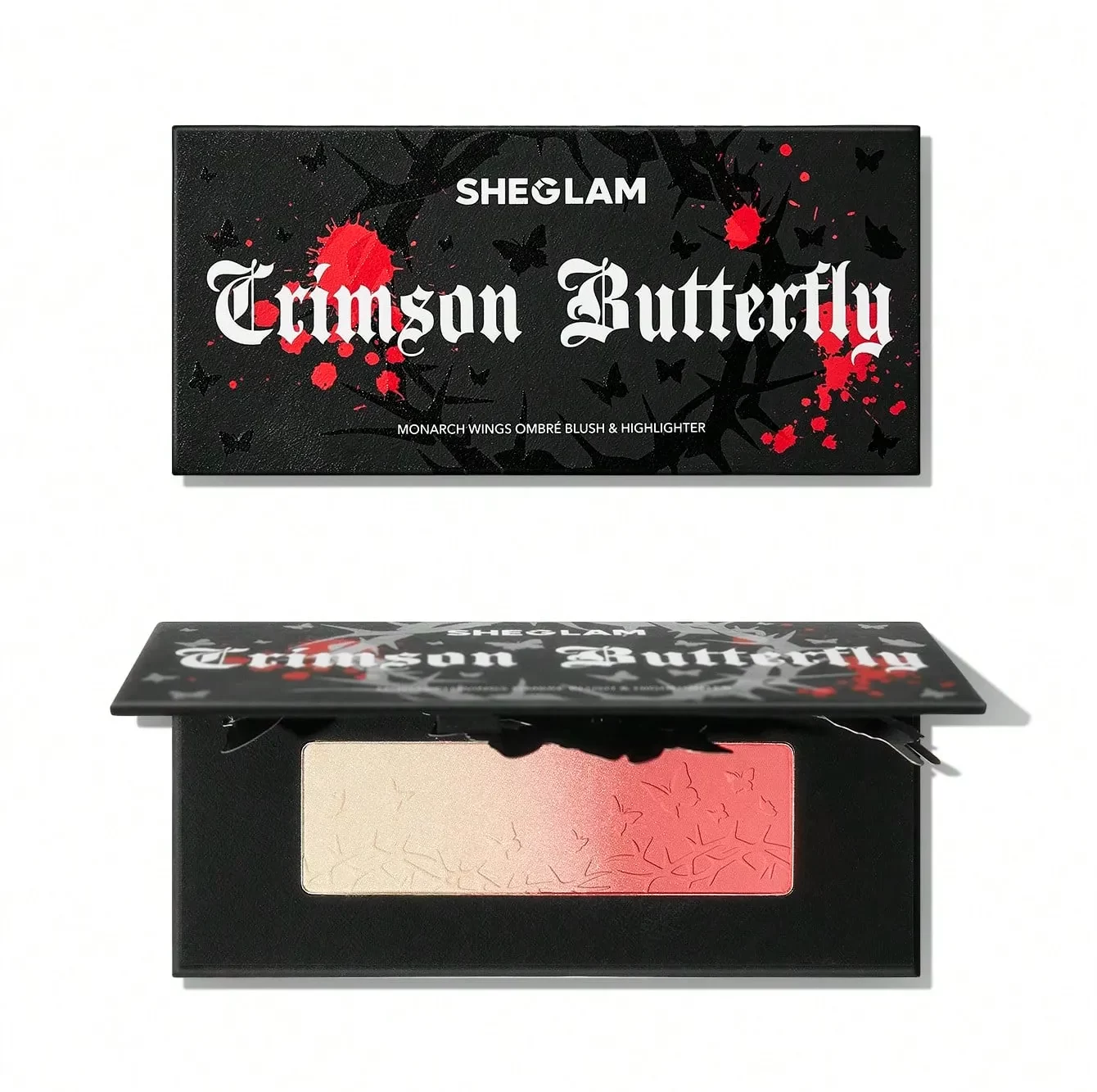 پالت هایلایتر و رژگونه امبره مدل Crimson Butterfly