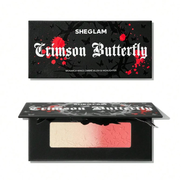 پالت هایلایتر و رژگونه امبره مدل Crimson Butterfly